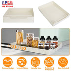 Pull Out Cabinet Organizer Stick On Drawer Carbon Steel Pull Out Shelf Slide Out Pantry Organizer for Kitchen Bathroom Living Room 11.93"Wx16.61"Dx2.2