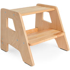 2-Step Wooden Stool for Toddlers(Step Stool for Children Ages 2+)