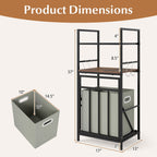 2-Tier Laundry Hamper with Tilt-out Basket-Black