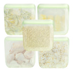 purifyou Reusable Silicone Storage Snack Bags 6oz / 16oz / 32oz / 64oz Self-Seal Food Storage Container for Fruits, Vegetables, Sandwiches, Dishwasher Safe & Leak-free