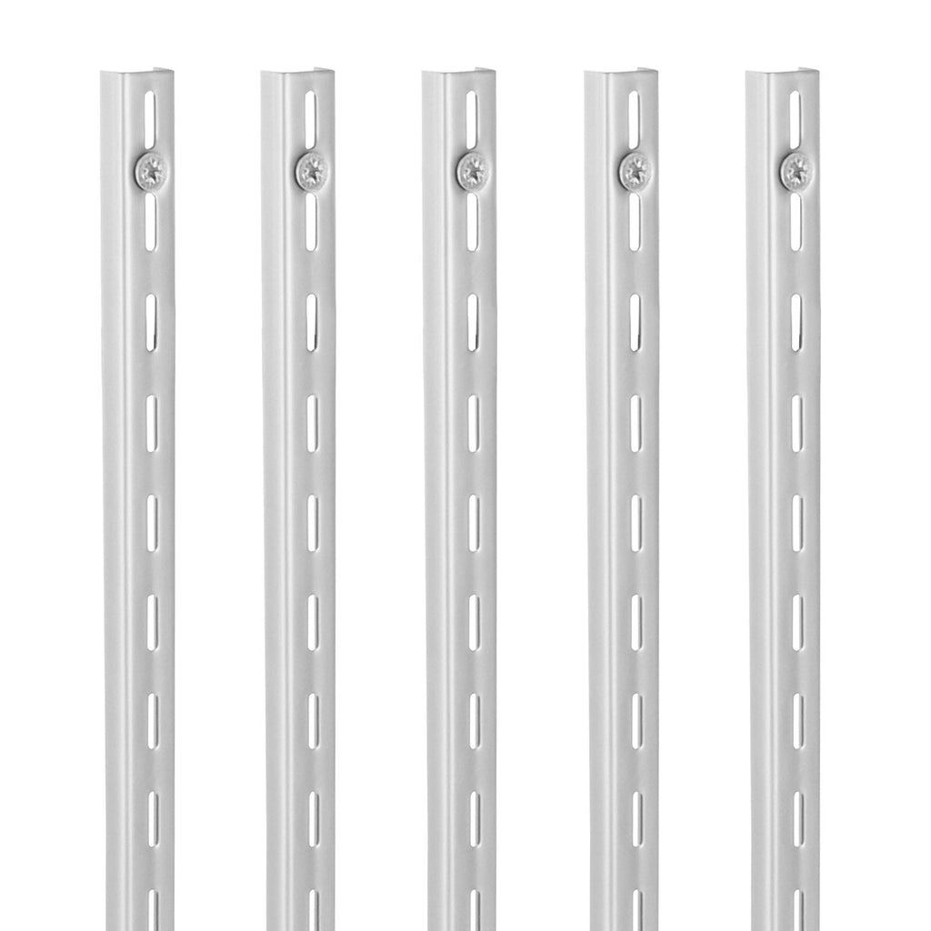 Shelf Pilaster, 39-inch 10 Pack, Upright Wall Shelving System, Heavy Duty Support System Single Slot Shelf Rails, 40 Screws Included, Suitable for Cabinet Closet Organization Storage, Silver