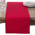 Fennco Styles Classic Everyday Ribbed Cotton Table Runner - Red Table Cover for Home, Dining Room, Holiday, Wedding Christmas and Special Occasion