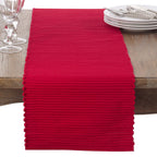 Fennco Styles Classic Everyday Ribbed Cotton Table Runner - Red Table Cover for Home, Dining Room, Holiday, Wedding Christmas and Special Occasion