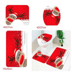 Christmas Santa Bathroom Curtain Toilet Seat Decor
