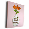 3dRose Flower Vase Coun Your Blessings Best for Home Decor - Museum Grade Canvas Wrap (cw-371087)