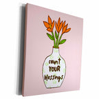 3dRose Flower Vase Coun Your Blessings Best for Home Decor - Museum Grade Canvas Wrap (cw-371087)