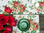 Tache Sweet Roses Vintage Ivory Woven Tapestry Placemat Set (17593PM)