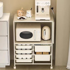 Kitchen Island Cart with 6 Drawers, Rolling Sideboard Cabinet, Dining Room Drawer Cart with Extended Desktop  Kitchen Furniture