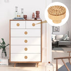 6-24Pcs Rattan Drawer Knobs Boho Rattan Wooden Dresser Knobs Handmade Cabinets Dresser Handles Furniture Wardrobe Door Pulls