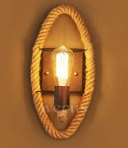 Retro Loft Rope Wall Lamp Stair Aisle Corridor Bedroom Living Room Restaurant Pub Cafe Wall Light Bra Round Wall Sconce