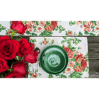 Tache Sweet Roses Vintage Ivory Woven Tapestry Placemat Set (17593PM)