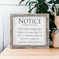 Aim It Framed Wood Bathroom Sign 8x7 Rustic White Black Toilet Reminder Hanging Decor