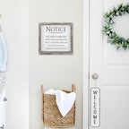 Aim It Framed Wood Bathroom Sign 8x7 Rustic White Black Toilet Reminder Hanging Decor