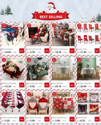 Christmas Chair Covers Santa Printed Elastic Stretch Dining Room Chair Slipcover Kitchen Seat Cover Spandex Home Decor chair Stretch Removable Washable Dining Room Chair Protector Slipcovers Christmas Decoration/Home Decor Dining Room Seat Cover