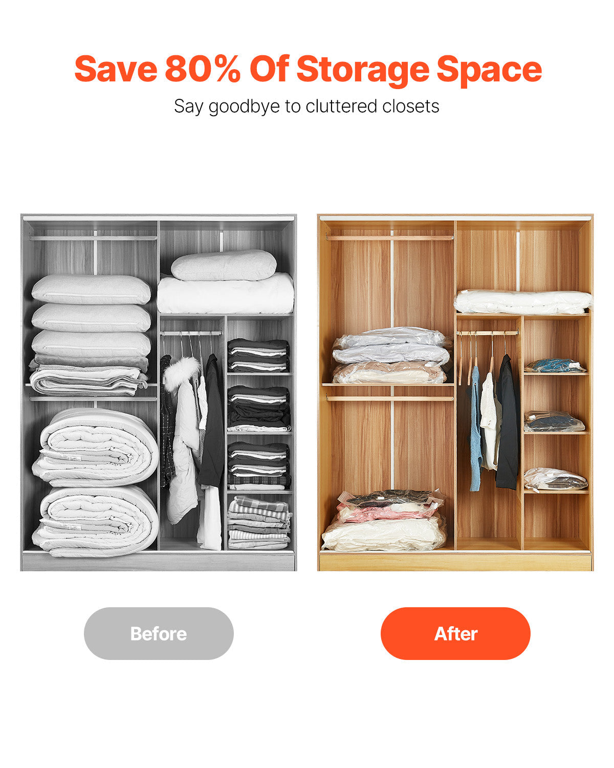20-Pack Mixed-Size Vacuum Storage Bags + Pump — Reclaim Closet Space