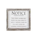 Aim It Framed Wood Bathroom Sign 8x7 Rustic White Black Toilet Reminder Hanging Decor