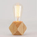 Modern table lamp E27 Wooden desk lamp Diamond bedside lamp for home/bedroom/living room decor EU-Plug Wooden Base Decorative Table Lamp Cute Study Lamps for Bedroom Décor