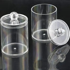 Portable 2pcs Cosmetics Storage Box Makeup Organizer Bathroom Jar Cotton Swab Cotton Pad Jewelry Round Plastic Box Storage Container