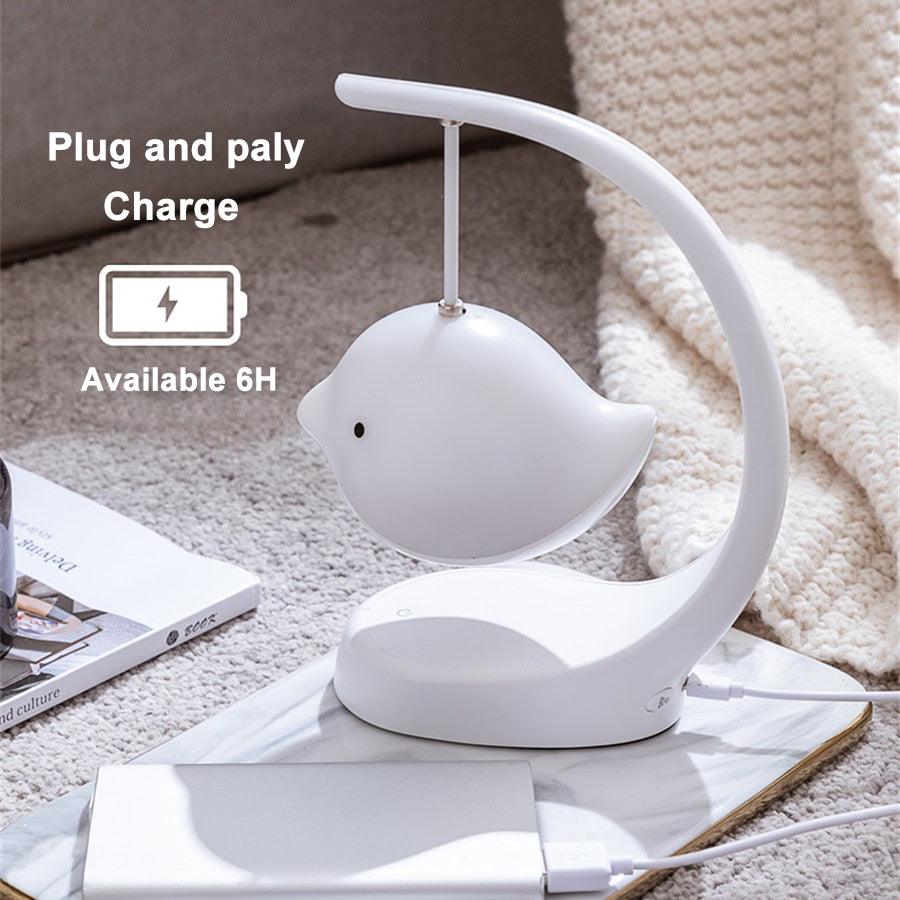 Smart Bluetooth-Compatible Music Led Night Light Colorful Speaker Touch Control Night Lamp For Bedroom Decoration USB Rechargeable Decorative Table Lamp Cute Study Lamps for Bedroom Décor