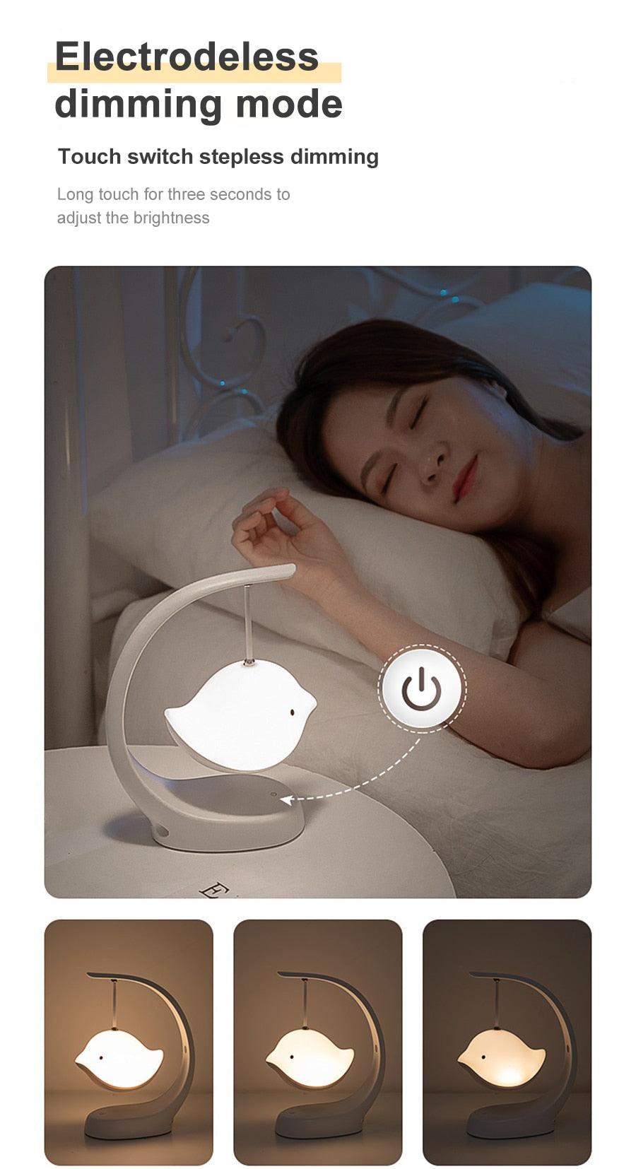 Smart Bluetooth-Compatible Music Led Night Light Colorful Speaker Touch Control Night Lamp For Bedroom Decoration USB Rechargeable Decorative Table Lamp Cute Study Lamps for Bedroom Décor