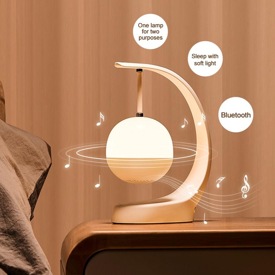Smart Bluetooth-Compatible Music Led Night Light Colorful Speaker Touch Control Night Lamp For Bedroom Decoration USB Rechargeable Decorative Table Lamp Cute Study Lamps for Bedroom Décor