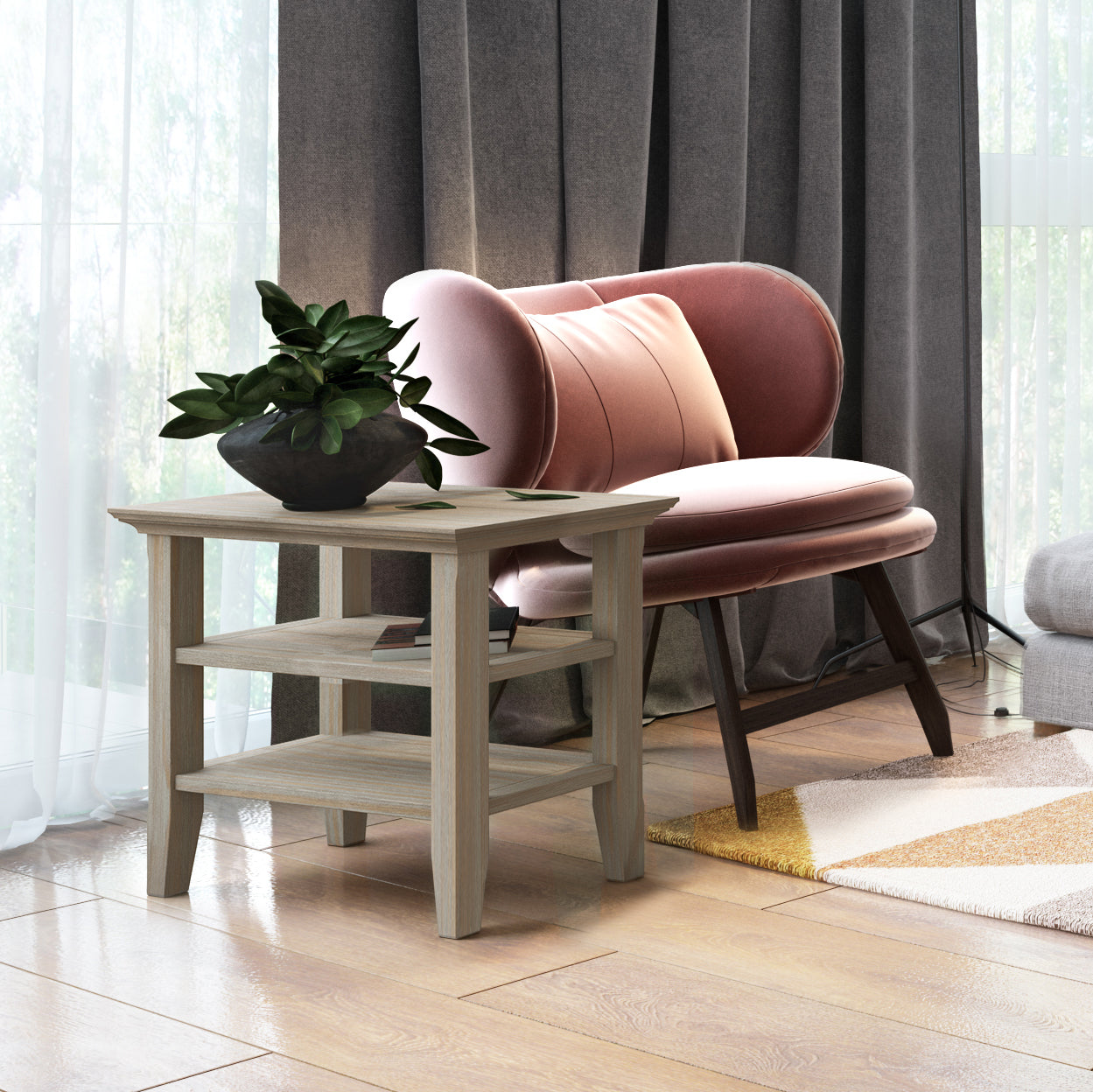 Acadian Solid Wood Narrow Side Table